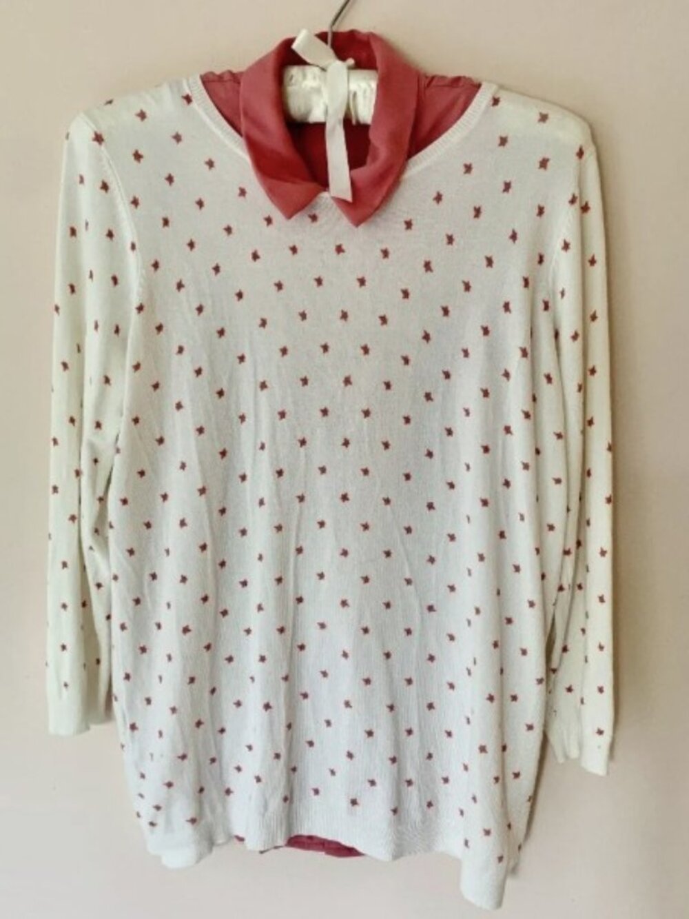 Loft, Coordinating star sweater + blouse, size XS